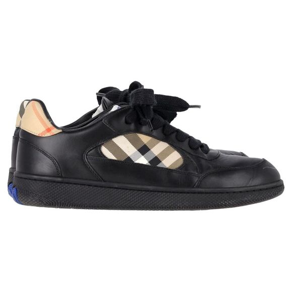 Burberry Shoes - Burberry Check Terrace Sneakers​ in Black Leather